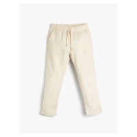 Koton Linen Pants with Tie Waist, Pockets, Comfortable Cut.