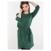 Dress with envelope bottom, tied green