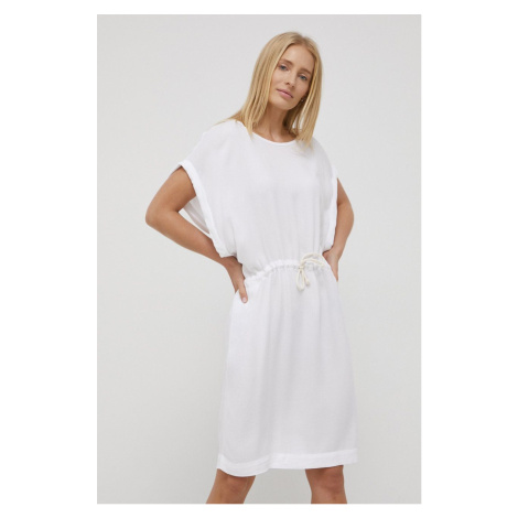 Šaty Deha bílá barva, mini, jednoduchý