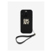 DKNY PU Leather Stack Logo Wrist Strap Zadní Kryt pro iPhone 16 Pro Max Black