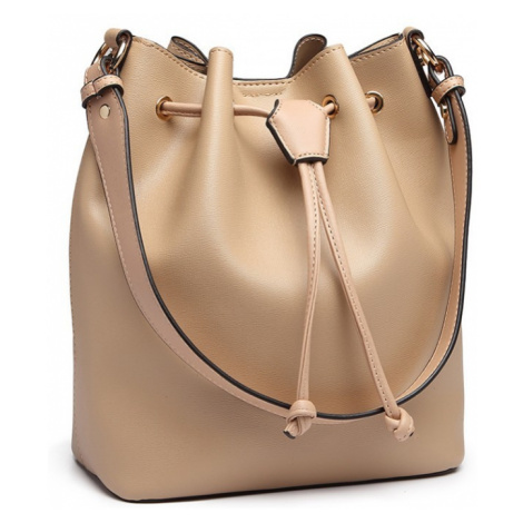 Béžová dámská moderní kabelka ve tvaru vaku Agaja Lulu Bags
