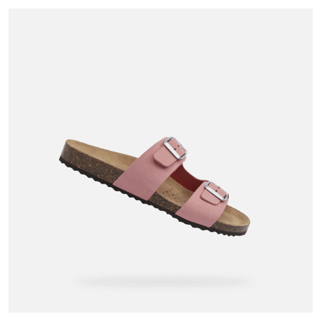 Růžové dámské pantofle Geox Brionia - Dámské