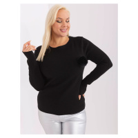 Černý pletený svetr z viskózy plus velikosti