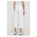 Kalhoty Lauren Ralph Lauren dámské, bílá barva, široké, high waist