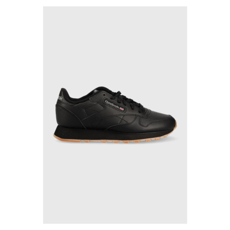 Dětské kožené sneakers boty Reebok Classic Cl Lthr černá barva