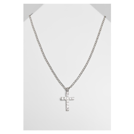 Náhrdelník s diamantovým křížem - stříbrné barvy Urban Classics