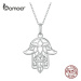 Stříbrný náhrdelník s přívěskem vzorovaná Hamsa