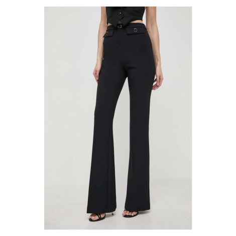 Kalhoty Elisabetta Franchi dámské, černá barva, zvony, high waist, PA02941E2