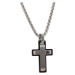 Daniel Dawson Pánský ocelový náhrdelník Marc Black, kříž, chirurgická ocel NH1243-YH-5002A Stříb