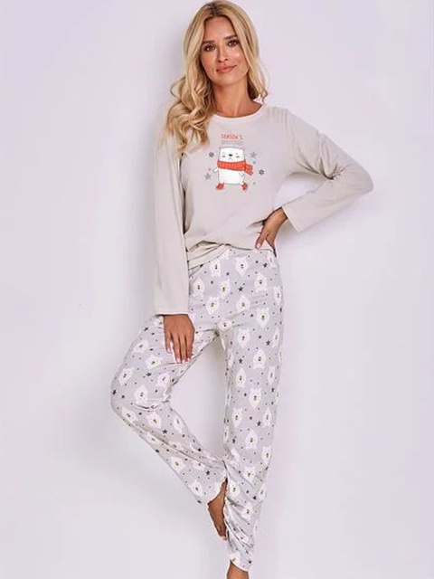 Dámská dlouhá teplá pyžama