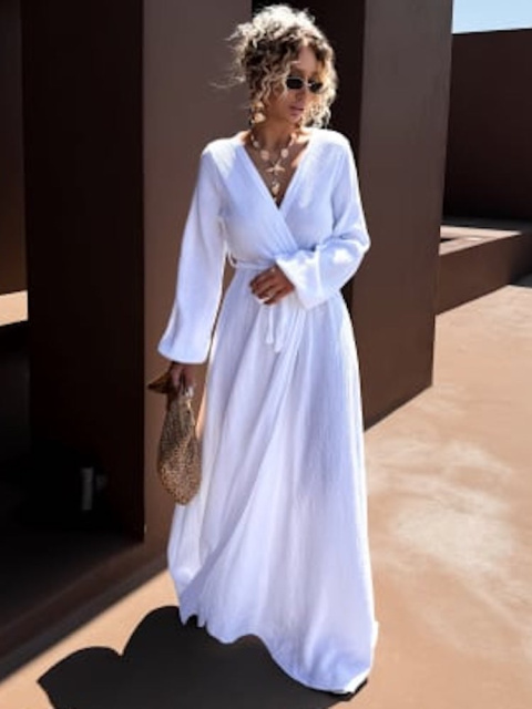 Mušelínové šaty s dlouhým rukávem