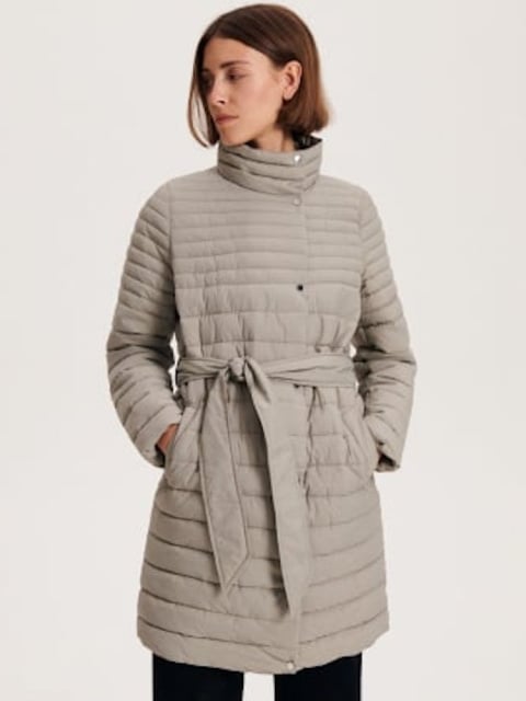 Levné dámské dlouhé prošívané kabáty