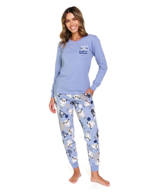 Dámská bavlněná pyžama s dlouhým rukávem